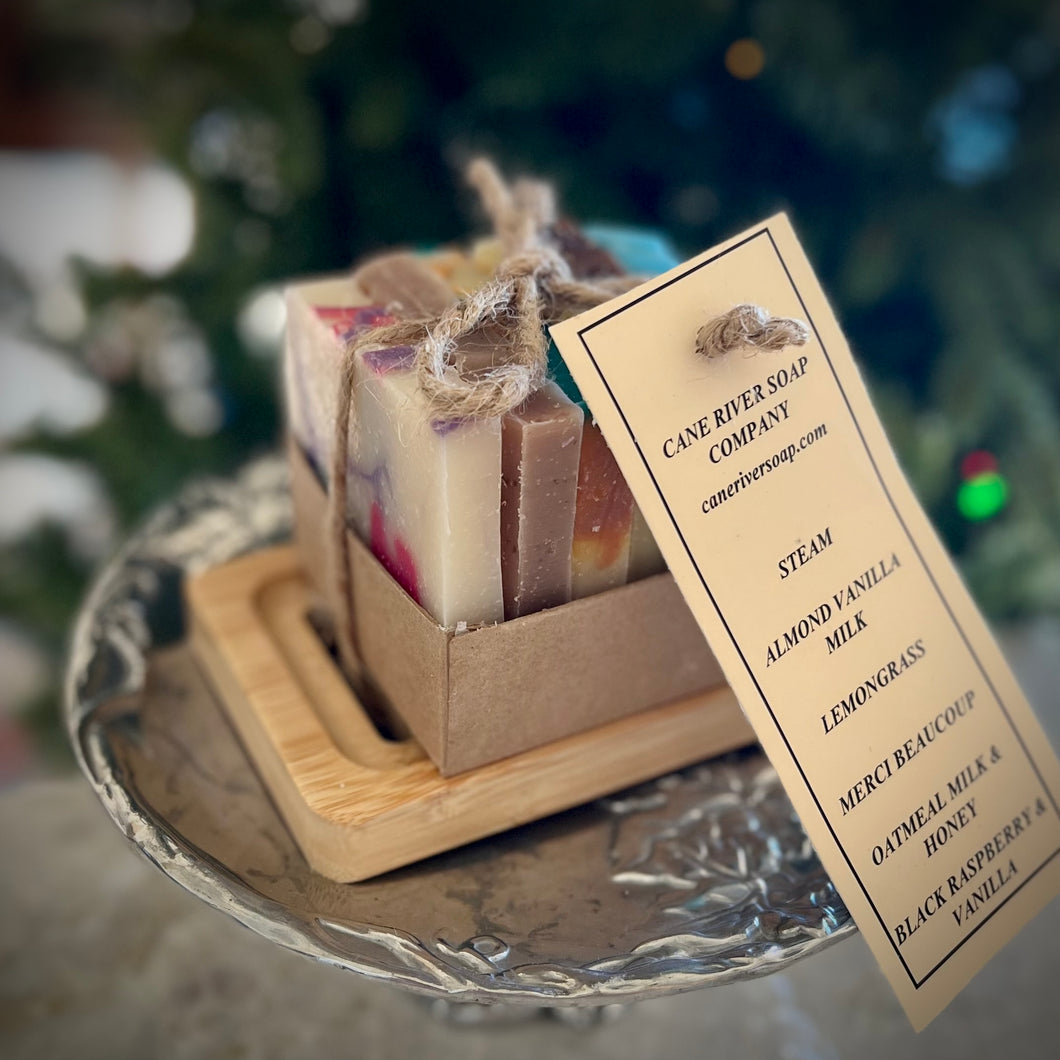 Sampler Gift Pack with Bamboo Soap Dish